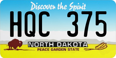 ND license plate HQC375