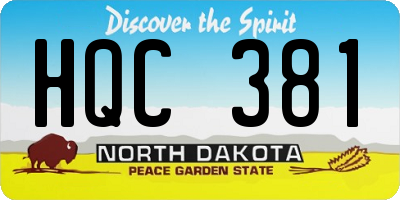 ND license plate HQC381