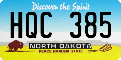 ND license plate HQC385