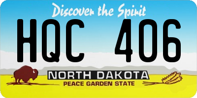 ND license plate HQC406