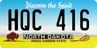 ND license plate HQC416