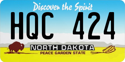 ND license plate HQC424