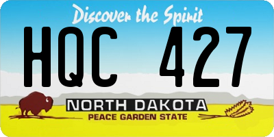 ND license plate HQC427