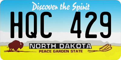 ND license plate HQC429