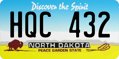 ND license plate HQC432