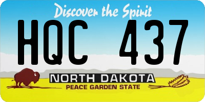 ND license plate HQC437