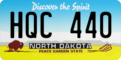 ND license plate HQC440
