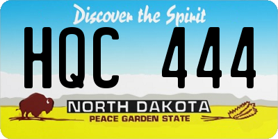 ND license plate HQC444