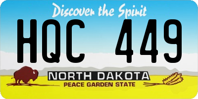 ND license plate HQC449