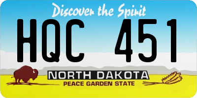 ND license plate HQC451