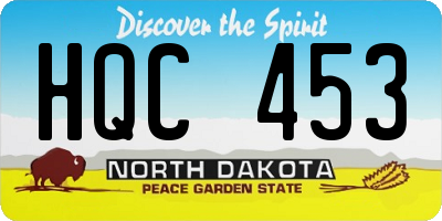 ND license plate HQC453