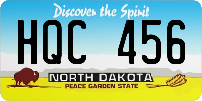 ND license plate HQC456