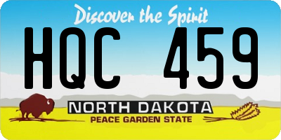 ND license plate HQC459