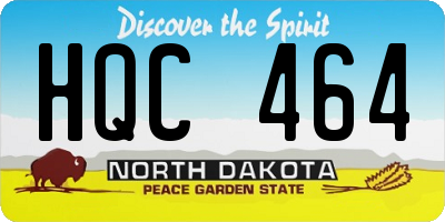 ND license plate HQC464