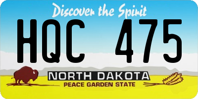ND license plate HQC475