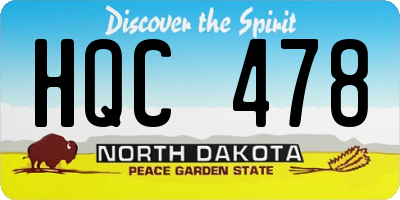 ND license plate HQC478