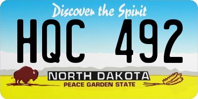 ND license plate HQC492