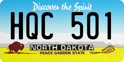 ND license plate HQC501