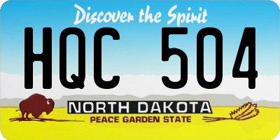 ND license plate HQC504