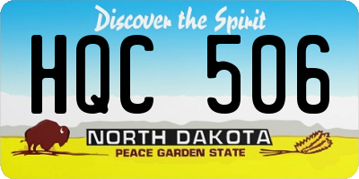 ND license plate HQC506