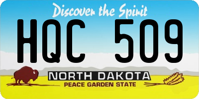 ND license plate HQC509