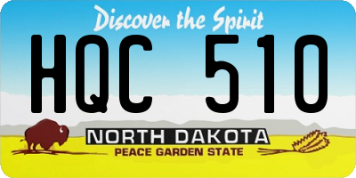 ND license plate HQC510
