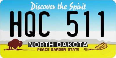 ND license plate HQC511