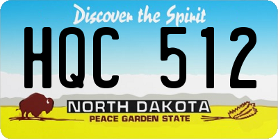 ND license plate HQC512