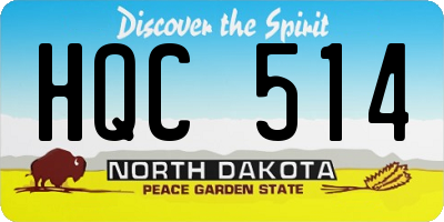 ND license plate HQC514
