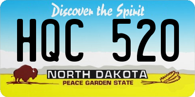 ND license plate HQC520
