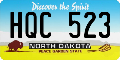 ND license plate HQC523