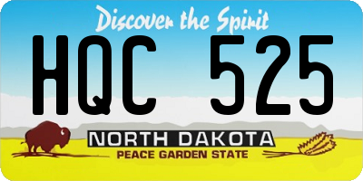 ND license plate HQC525