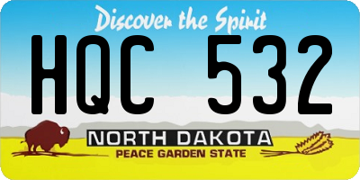 ND license plate HQC532
