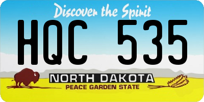 ND license plate HQC535