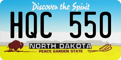 ND license plate HQC550