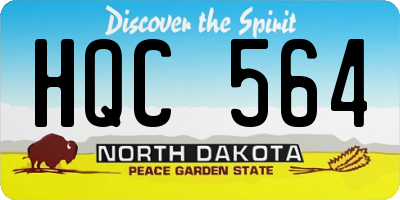 ND license plate HQC564
