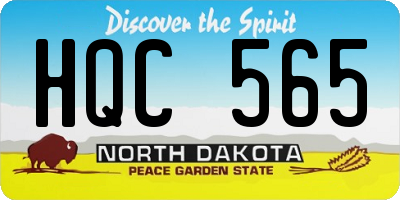 ND license plate HQC565