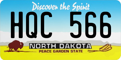 ND license plate HQC566