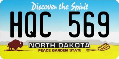 ND license plate HQC569