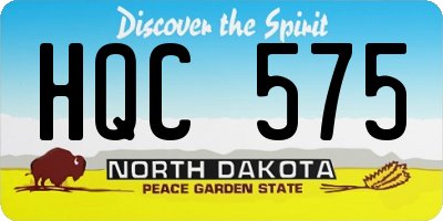 ND license plate HQC575