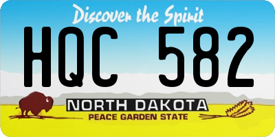 ND license plate HQC582
