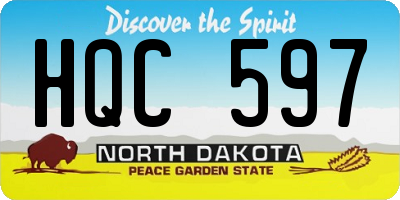 ND license plate HQC597