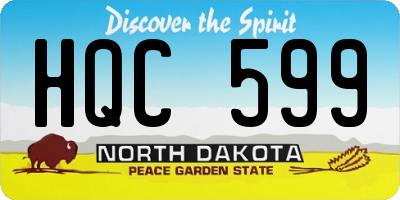 ND license plate HQC599