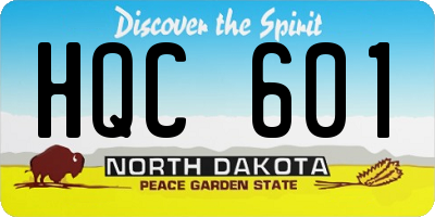 ND license plate HQC601