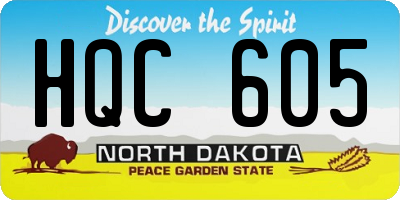 ND license plate HQC605