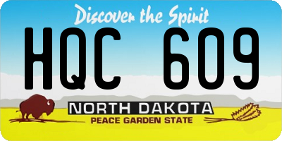 ND license plate HQC609