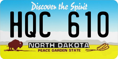 ND license plate HQC610
