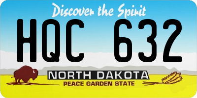 ND license plate HQC632