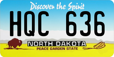 ND license plate HQC636
