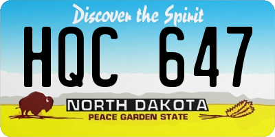 ND license plate HQC647